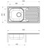 Sudoper inox Concepto Mercury Plus 10, 86x43,5 cm, jedno korito i ocjeđivač