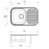 Sudoper inox Concepto Mars 10, 73x48 cm, jedno korito i ocjeđivač