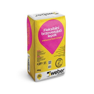 Ljepilo fleksibilno Weber Webercol Flash Tixogel (C2FT S1), brzovezujuće, 25 kg