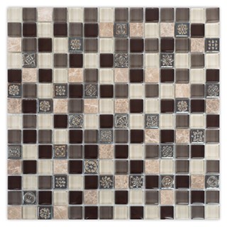 Mozaik pločica May Crystal Mosaic Beauty Brown, 30x30 cm (1, 5x1, 5 cm), sjaj i mat, dekor