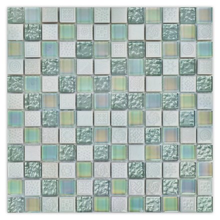 Mozaik pločica May Crystal Mosaic Beauty White, 30x30 cm (1, 5x1, 5 cm), sjaj i mat, dekor