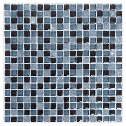 Mozaik pločica May Crystal Mosaic Sweet Mini Black, 30x30 cm (1, 5x1, 5 cm), sjaj i mat, dekor