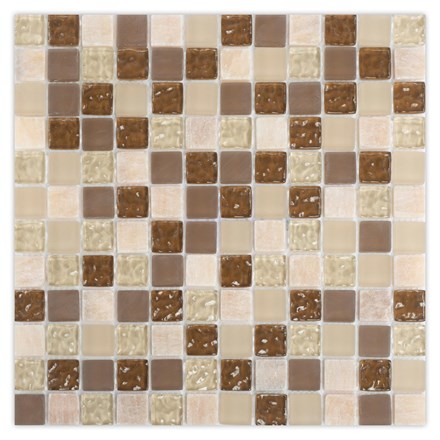 Mozaik pločica May Crystal Mosaic Charming Brown, 30x30 cm (2, 3x2, 3 cm), sjaj i mat, dekor
