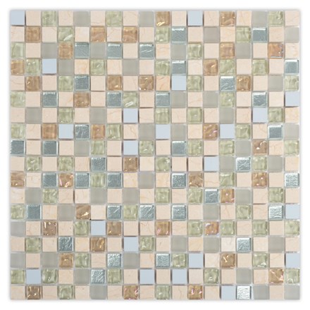 Mozaik pločica May Crystal Mosaic Sweet Mini Beige, 30x30 cm (1, 5x1, 5 cm), sjaj i mat, dekor