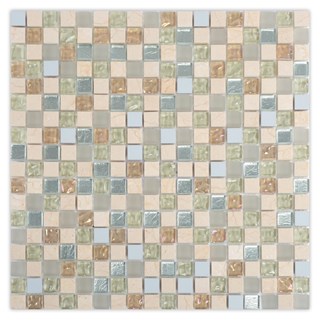 Mozaik pločica May Crystal Mosaic Sweet Mini Beige, 30x30 cm (1, 5x1, 5 cm), sjaj i mat, dekor