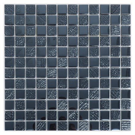 Mozaik pločica May Crystal Mosaic Charming Black, 30x30 cm (2, 3x2, 3 cm), sjaj i mat, dekor