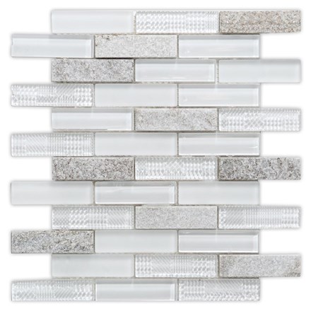 Mozaik pločica May Crystal Mosaic Delight White, 30x30 cm, sjaj i mat, dekor