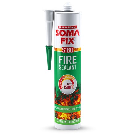 Ljepilo-brtvilo Somafix Fire Sealant, otporno na visoke temperature, 1500°C, 300 ml
