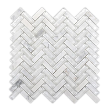 Mozaik pločica May Crystal Mosaic Cute White, 30x30 cm, sjaj i mat, dekor
