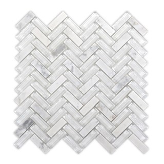 Mozaik pločica May Crystal Mosaic Cute White, 30x30 cm, sjaj i mat, dekor