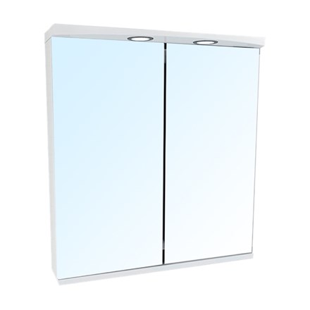Kupaonski ormarić sa ogledalom i LED rasvjetom Basic-C, Tali, 60x66x21 cm