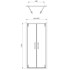 Tuš vrata dvokrilna Voxort Pro Premium PE2-line, 90x195, prozirno/krom