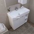 Kupaonski element viseći sa umivaonikom Concepto+ Smart, 80x35 cm, bijela, sa vratima