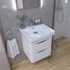 Kupaonski element viseći sa umivaonikom Concepto+ Glam New, 50 cm, bijela, sa ladicom