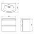 Kupaonski element viseći sa umivaonikom Concepto+ Twist, 60x40x55 cm, sa 2 ladice