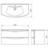 Kupaonski element viseći sa umivaonikom Concepto+ Smile, 100x48x55 cm, sa ladicom, hrast