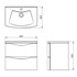 Kupaonski element viseći sa umivaonikom Concepto+ Smile, 60x40x55 cm, sa ladicom, hrast