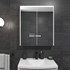 Kupaonski ormarić sa ogledalom i LED rasvjetom Concepto+ Ines, 60x70x13 cm