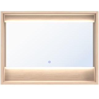 Ogledalo sa LED rasvjetom i policom Concepto+ Lisa Touch, hrast, 80x60x12 cm 