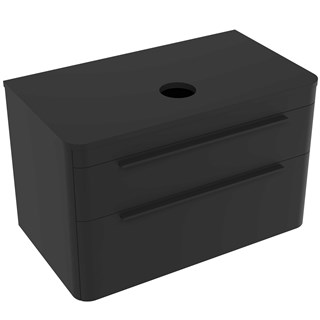 Kupaonski element viseći bez umivaonika Concepto+ Vale Black, 78 cm, sa topom, sa 2 ladice