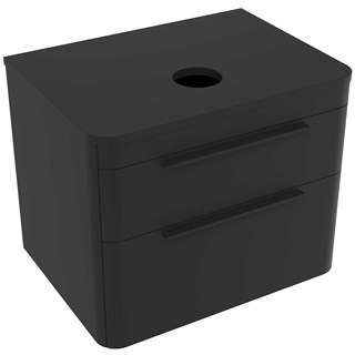 Kupaonski element viseći bez umivaonika Concepto+ Vale Black, 60 cm, sa topom, sa 2 ladice
