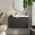 Kupaonski element viseći sa umivaonikom Concepto+ Slim, 60 cm, antracit, sa vratima 