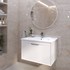Kupaonski element viseći sa umivaonikom Concepto+ Kiara, 80 cm, bijela, sa ladicom