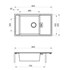 Sudoper granitni Concepto Frame, 86x50 cm, jedno korito i ocjeđivač, crna, hidraulički sifon
