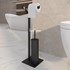 Toaletna četka sa držačem toaletnog papira Tendance,stojeća, metalna, crna