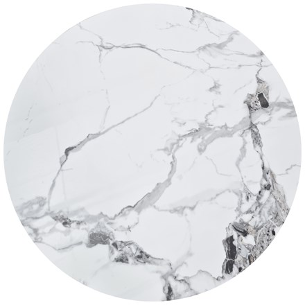 Ploča za stol Concepto Round Marble White Sjaj, 135 cm