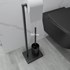 Toaletna četka+držač toaletnog papira Voxort Porto, stojeća, crna