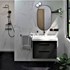 Kupaonski element viseći sa umivaonikom Concepto+ Glam Lux, 80 cm, crna mat, sa ladicom