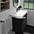 Kupaonski element viseći sa umivaonikom Concepto+ Glam Lux, 80 cm, crna mat, sa ladicom