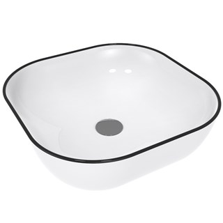 Umivaonik na ploču Concepto Bell Edge, 42x42x14,5 cm, mat bijela/mat crna