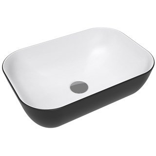 Umivaonik na ploču Concepto Bell, 46,5x32x13,5 cm, mat crno-bijela
