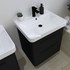 Kupaonski element viseći sa umivaonikom Concepto+ Glam Lux, 60 cm, crna mat, sa ladicom